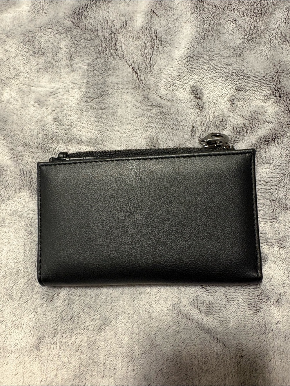 Black Leather Zip Wallet